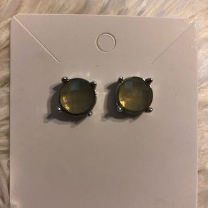 Francescas green/yellowish sparkly stud earrings